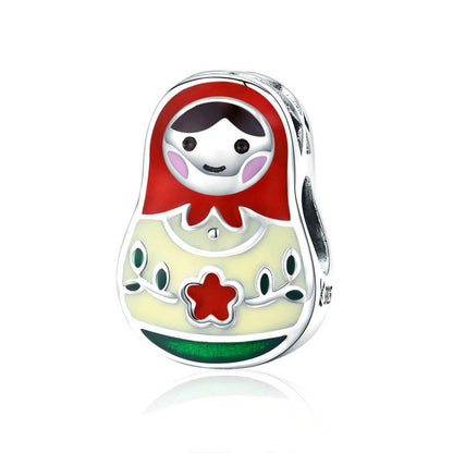 Jorrio Cute Russian Doll Fashion Sterling Silver Charm