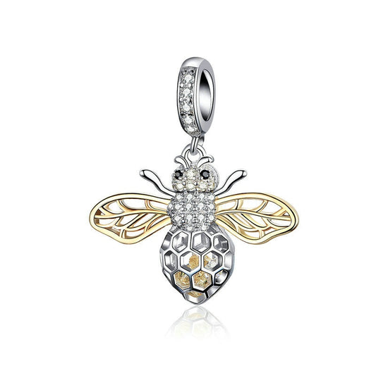 Jorrio Fashion Cute Bee Animal Sterling Silver Charm