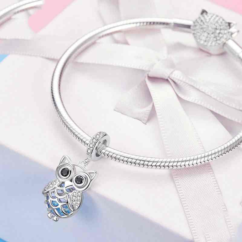 Jorrio Openwork Owl Animal Sterling Silver Charm