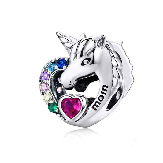 Jorrio handmadde heart Unicorn sterling silver charms