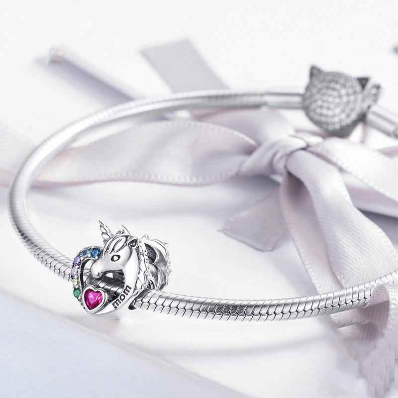 Jorrio handmadde heart Unicorn sterling silver charms