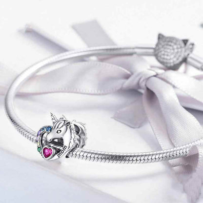 Jorrio handmadde heart Unicorn sterling silver charms