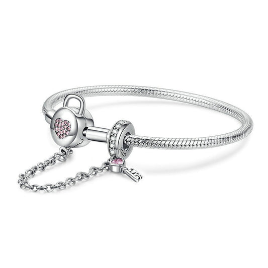 Jorrio Heart Key Fashion Sterling Silver Bracelet