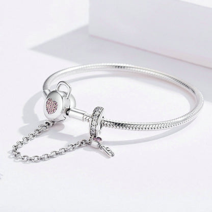 Jorrio Heart Key Fashion Sterling Silver Bracelet