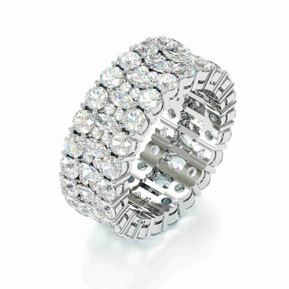 Jorrio handmade round halo created diamond vintage sterling silver wedding band