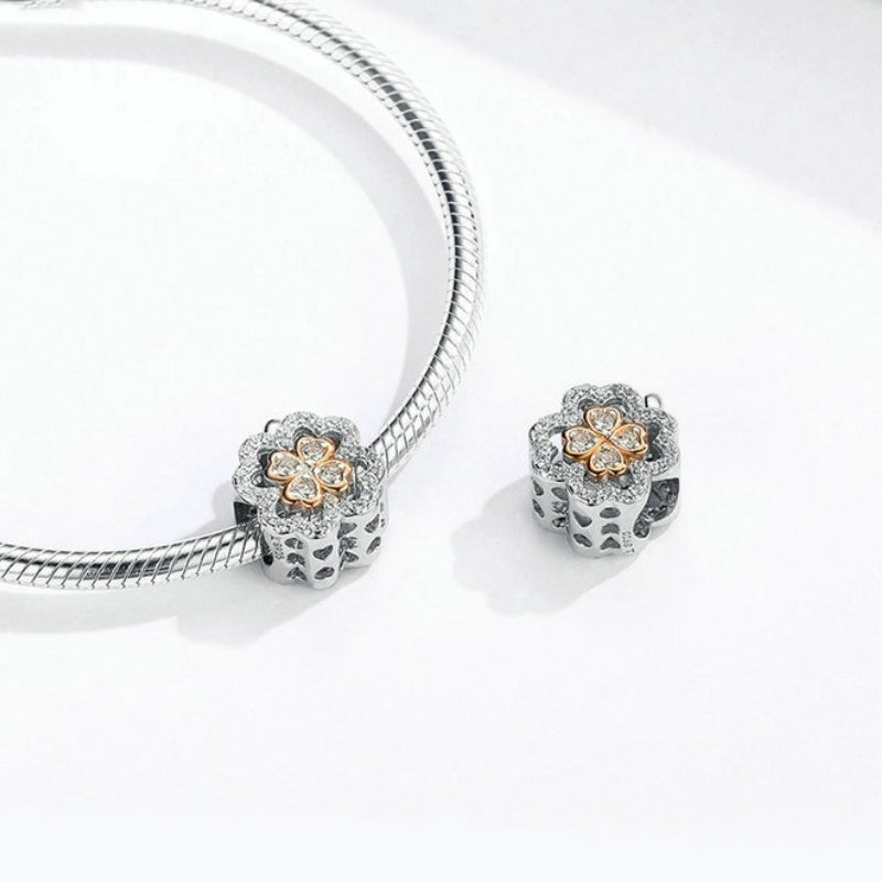 Jorrio Fashion Four-Leaf Clover Sterling Silver Charm