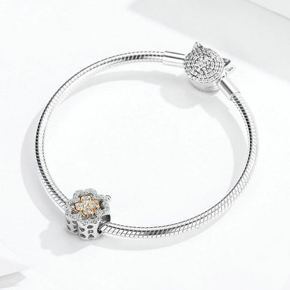 Jorrio Fashion Four-Leaf Clover Sterling Silver Charm