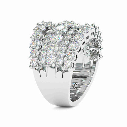 Jorrio handmade created diamond round cut wedding ring women's band