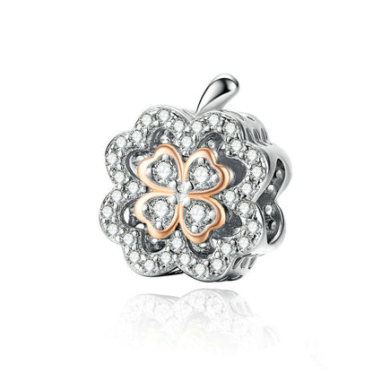 Jorrio Fashion Four-Leaf Clover Sterling Silver Charm