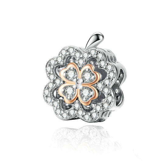 Jorrio Fashion Four-Leaf Clover Sterling Silver Charm