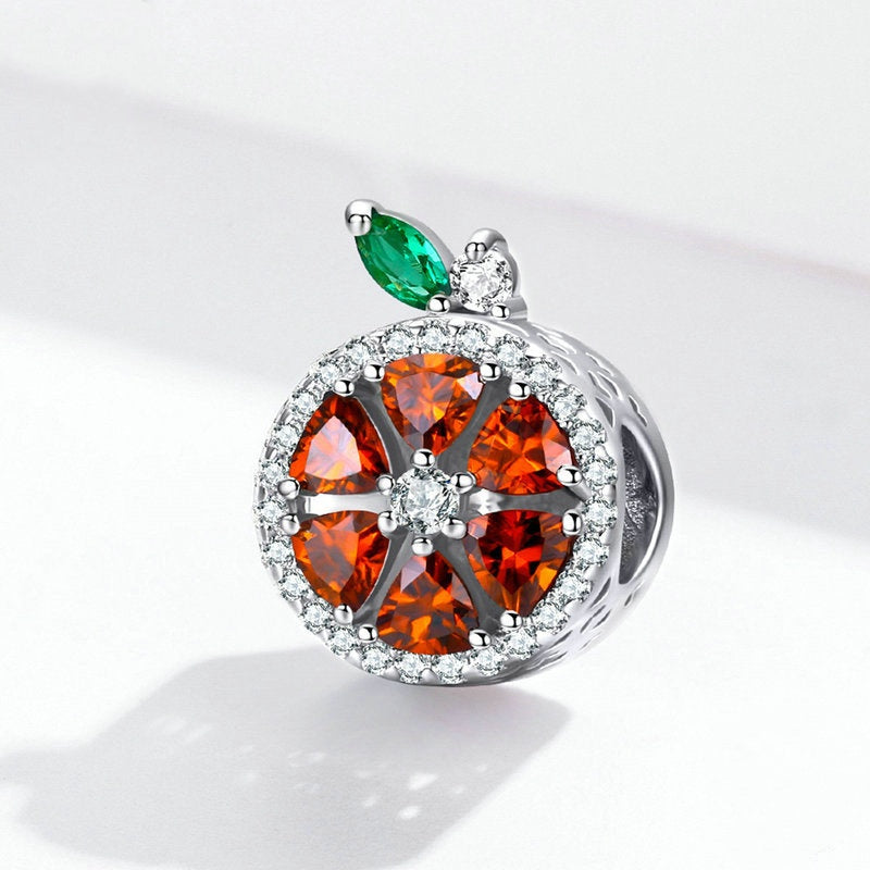 Jorrio Cute Compact Fruit Red Grapefruit Sterling Silver Charm