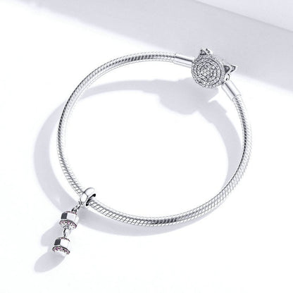 Jorrio Fashion Retro Sports Dumbbell Sterling Silver Charm