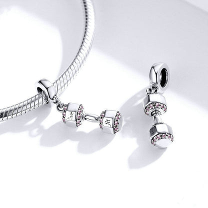 Jorrio Fashion Retro Sports Dumbbell Sterling Silver Charm