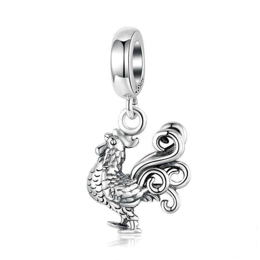 Jorrio Classic Rooster Animal Sterling Silver Charm