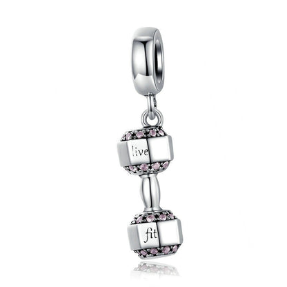 Jorrio Fashion Retro Sports Dumbbell Sterling Silver Charm