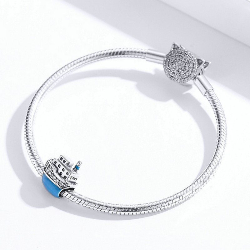 Jorrio Blue Ocean Luxury Yacht Sterling Silver Charm