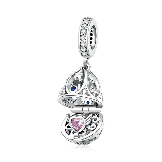 Jorrio Stylish Easter Egg Openable Sterling Silver Charm