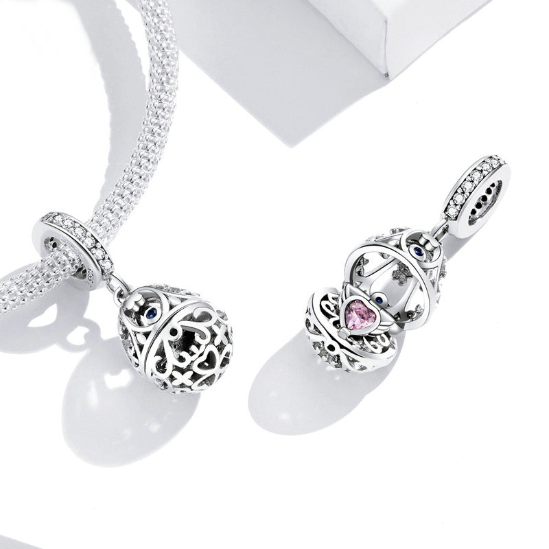Jorrio Stylish Easter Egg Openable Sterling Silver Charm