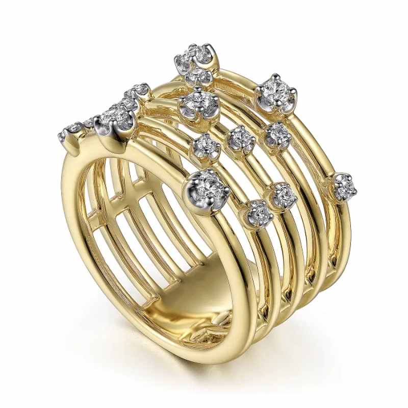 Jorrio handmade white round cut multi row vintage women's band ring