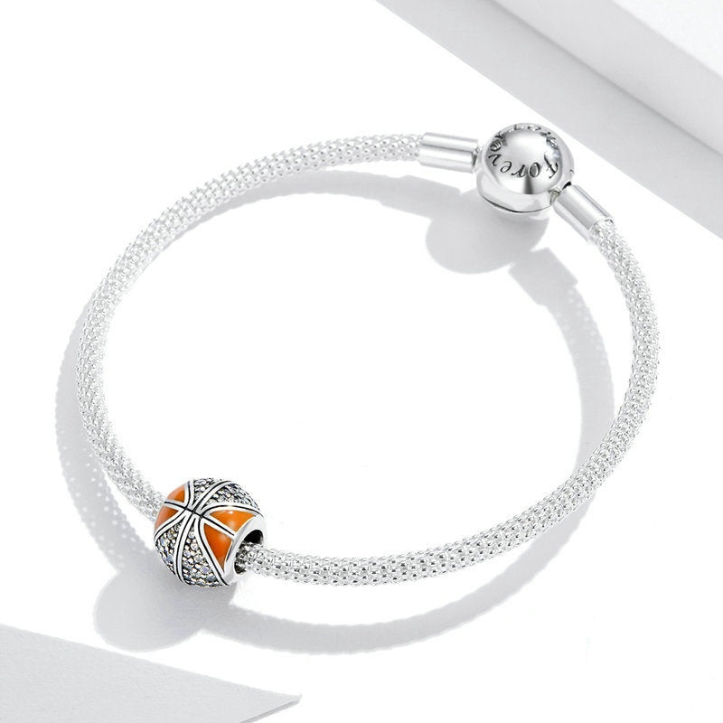 Jorrio Simple Sport Basketball Sterling Silver Charm