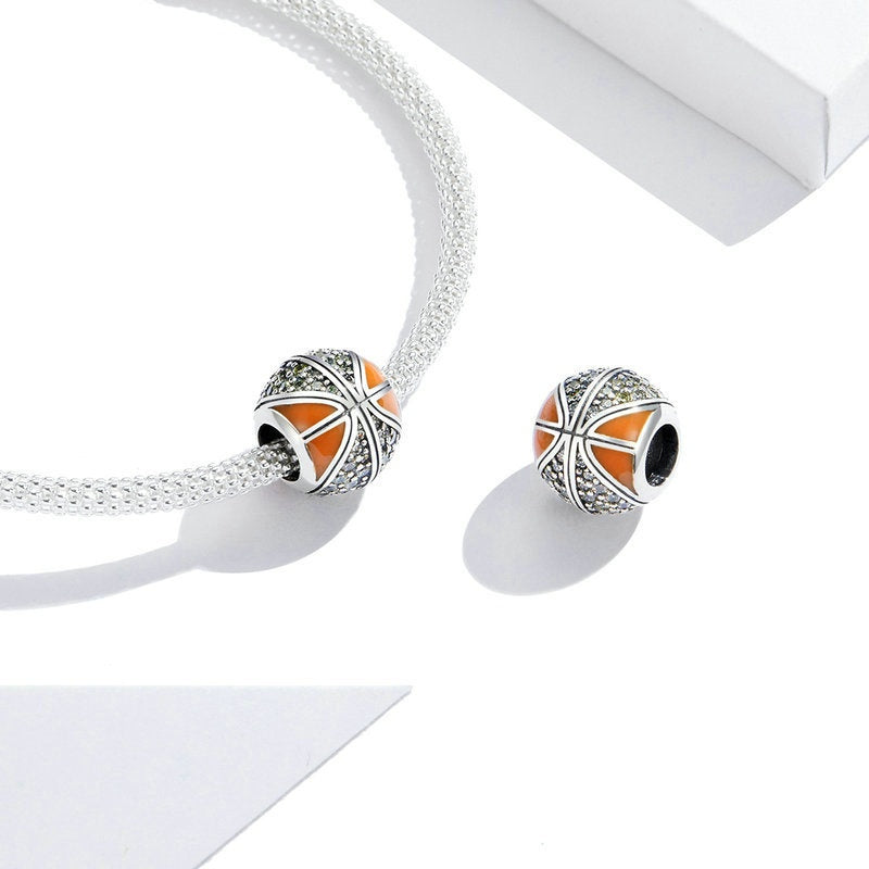 Jorrio Simple Sport Basketball Sterling Silver Charm