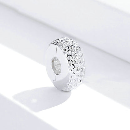 Jorrio Rounf Multi Stone Textured Sterling Silver Charm