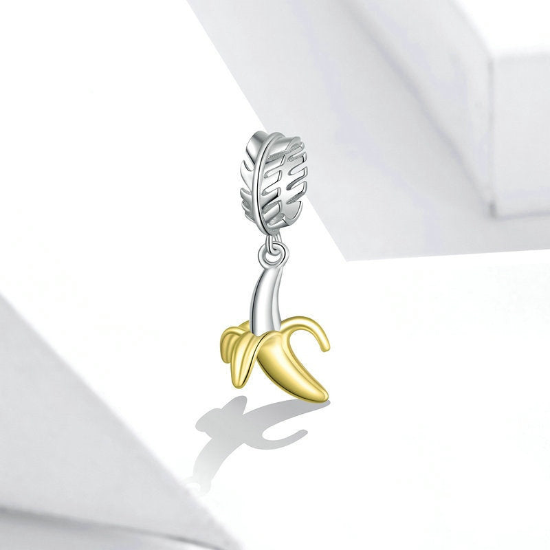 Jorrio Trendy Playful Fruit Banana Sterling Silver Charm