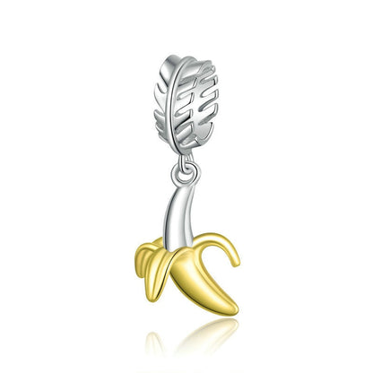 Jorrio Trendy Playful Fruit Banana Sterling Silver Charm