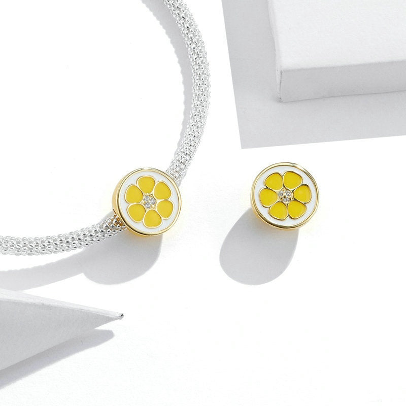 Jorrio Summer Fresh Fruit Lemon Sterling Silver Charm