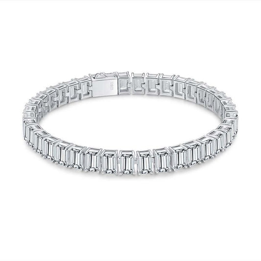 Jorrio handmade emerald cut multi stone sterling silver bracelet