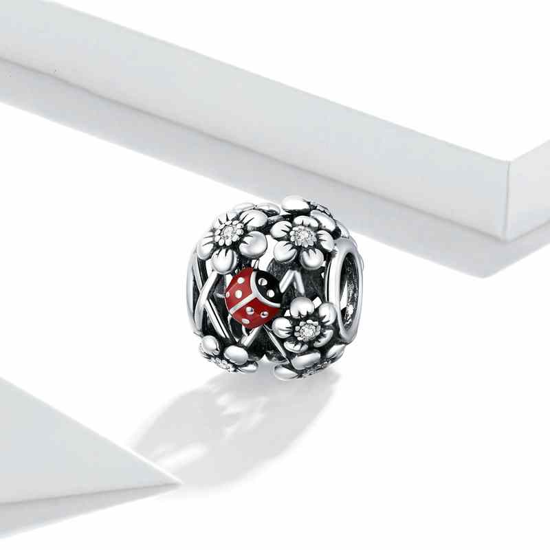 Jorrio Fashion Seven Star Ladybug Garden Genie Sterling Silver Charm