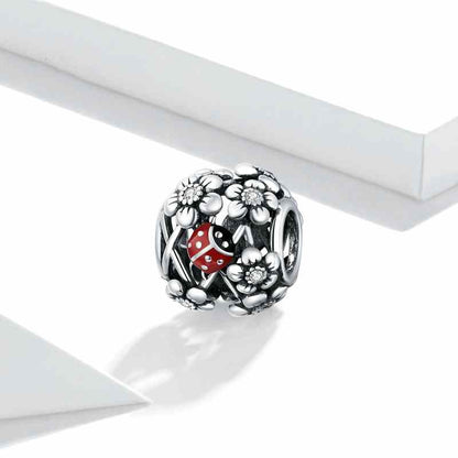 Jorrio Fashion Seven Star Ladybug Garden Genie Sterling Silver Charm