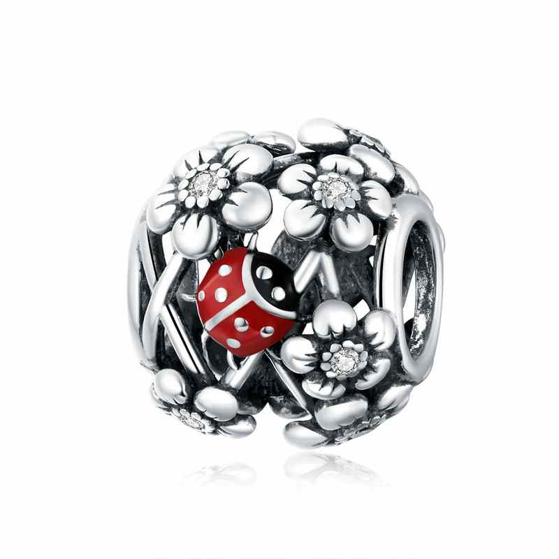 Jorrio Fashion Seven Star Ladybug Garden Genie Sterling Silver Charm