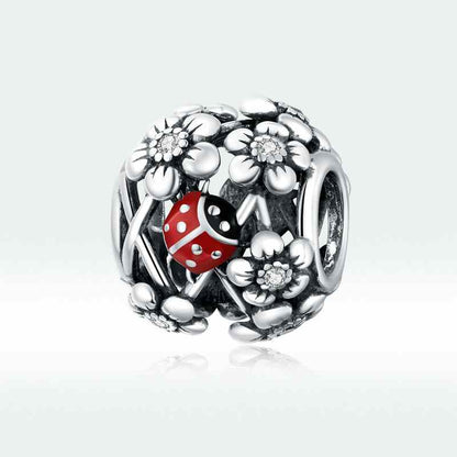 Jorrio Fashion Seven Star Ladybug Garden Genie Sterling Silver Charm