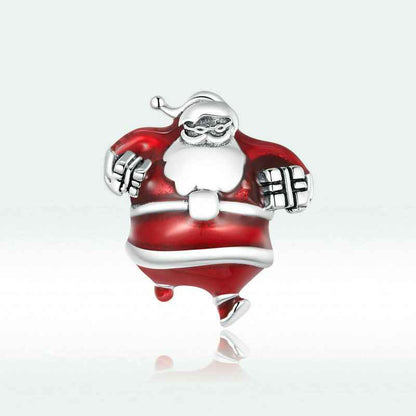 Jorrio handmade red Christmas santa sterling silver charms