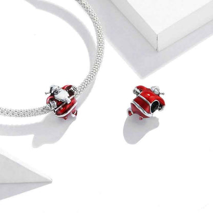 Jorrio handmade red Christmas santa sterling silver charms