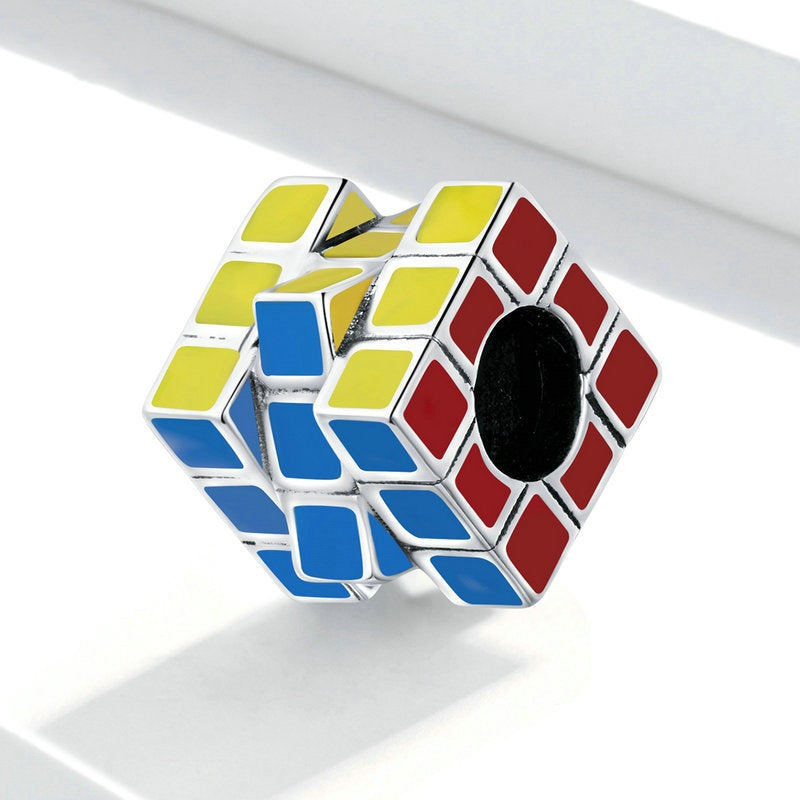 Jorrio Colourful Energetic Rubik's Cube Sterling Silver Charm
