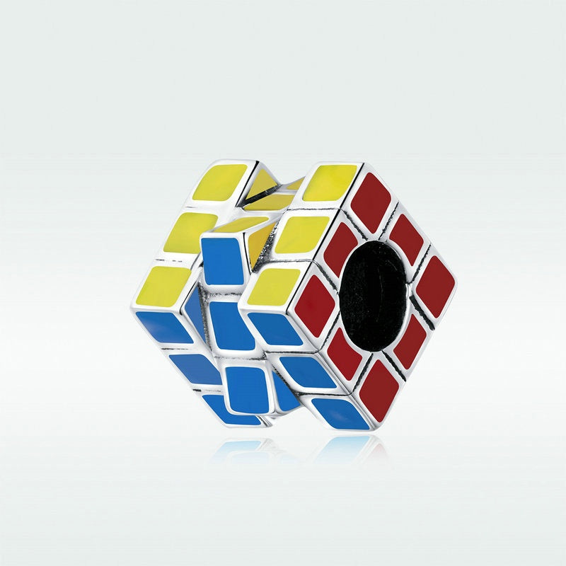 Jorrio Colourful Energetic Rubik's Cube Sterling Silver Charm