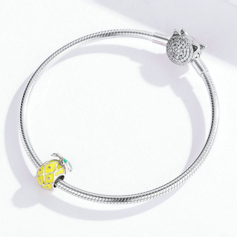 Jorrio Cute Fruit Pineapple Sterling Silver Charm