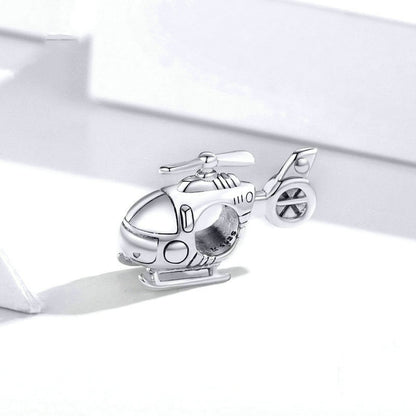 Jorrio Fashion Cool Helicopter Sterling Silver Charm