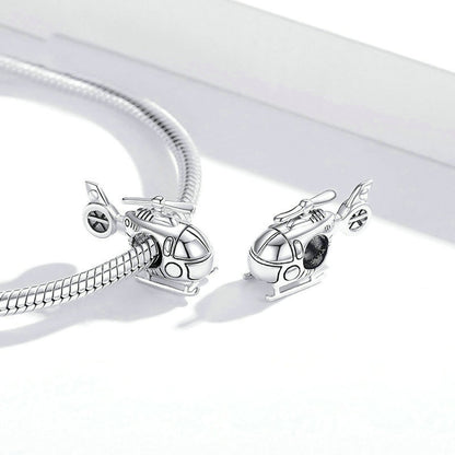 Jorrio Fashion Cool Helicopter Sterling Silver Charm
