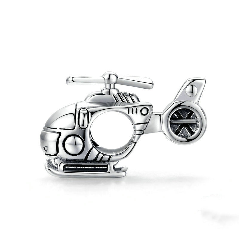 Jorrio Fashion Cool Helicopter Sterling Silver Charm
