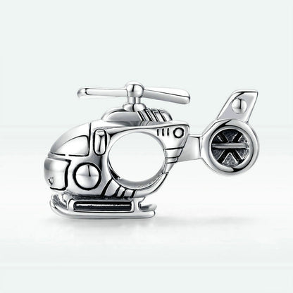 Jorrio Fashion Cool Helicopter Sterling Silver Charm
