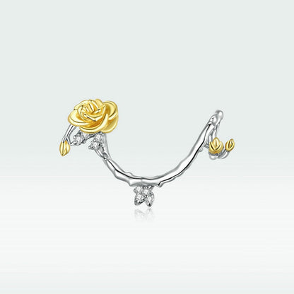 Jorrio Valentine's Day Rose Vine Sterling Silver Charm