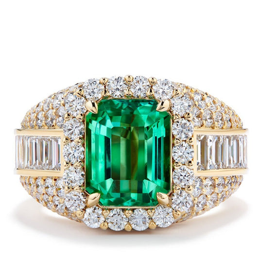 Jorrio handmade gold 4 ct emerald sterling silver engagement ring