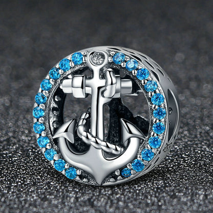 Jorrio Ocean Journey Romantic Blue Diamond Encrusted Sterling Silver Charm