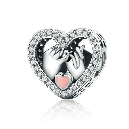 Jorrio Covenant Love Finger Heart Sterling Silver Charm