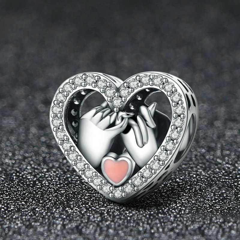 Jorrio Covenant Love Finger Heart Sterling Silver Charm