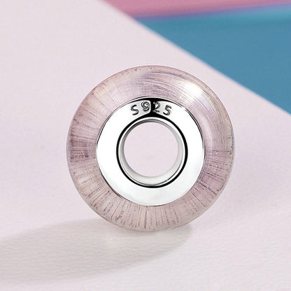 Jorrio Fashion Pink Lucite Sterling Silver Charm