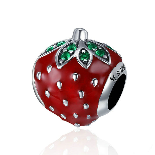 Jorrio Bright Strawberry Fruit Sterling Silver Charm